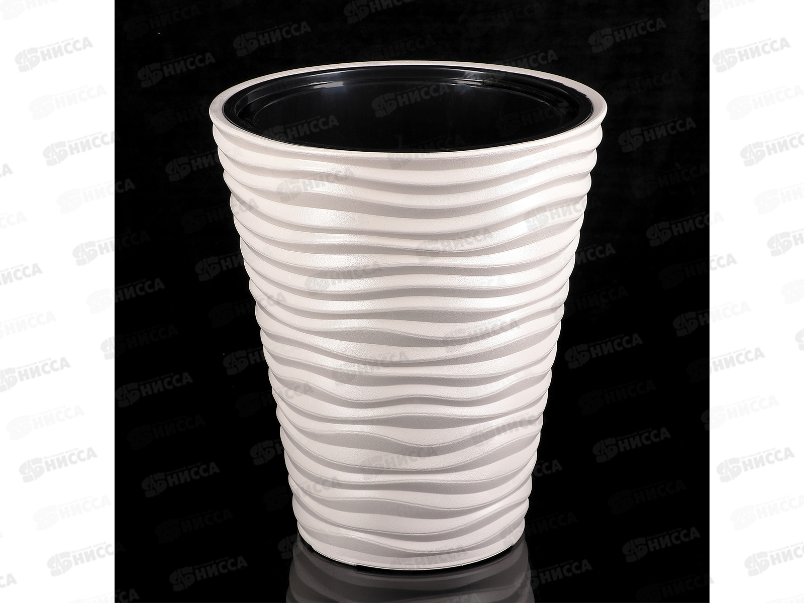 Кашпо ДЮНА D340мм 9/19,5л вставка Кремовый М3401 *1