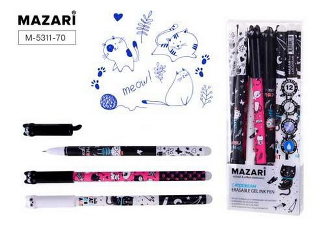 Ручка пишет-стирает MAZARI Catodream синяя,игла0.5, M-5311-70*12/144