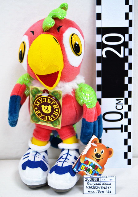 Попугай Кеша V36282/15S17  музыкальный. 15см  *24