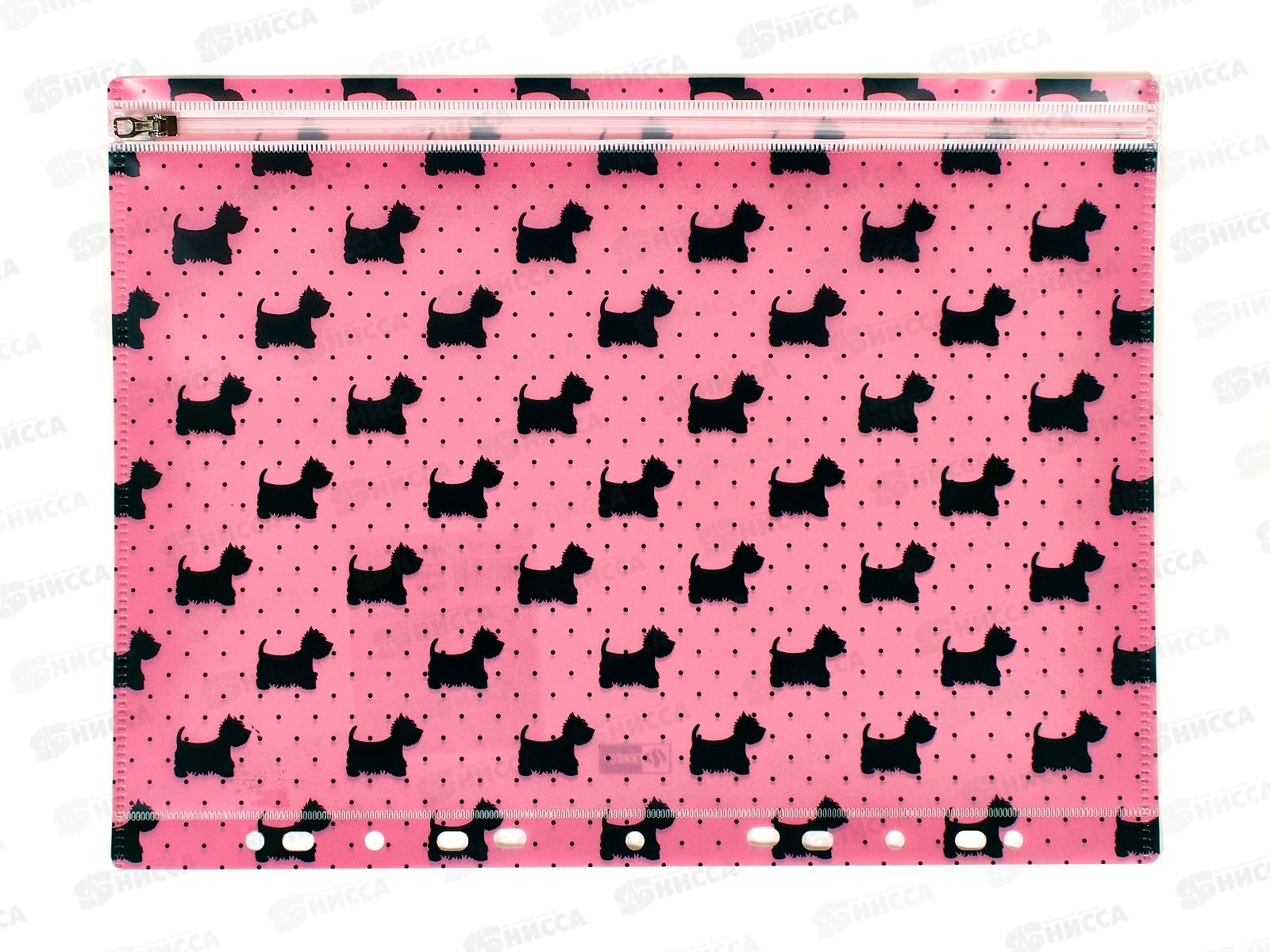 Папка для документов ФЕН 33*25, Собачки, гибкая, молния, 46703 *12