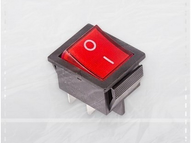 Выключатель ON-OFF красный  с подсветкой, 220В 16А, Rexant, 36-2330-1