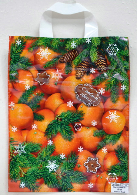 Пакет сумка Новый Год 28*35 Новогодний десерт *25/500