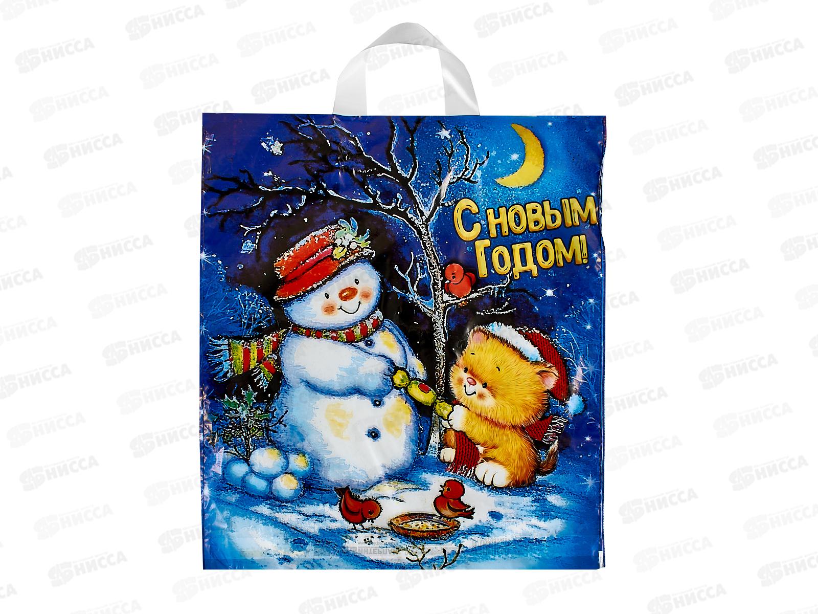 Пакет сумка Новый Год 38*42 Вечерок *25/500
