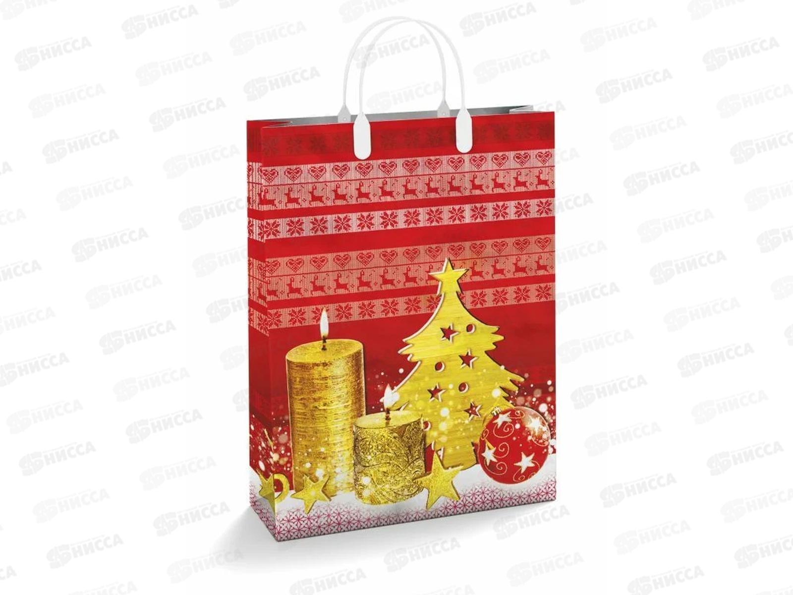 Сумочка пластиковая мягкий Новый год 30*40 Сезон подарков *40