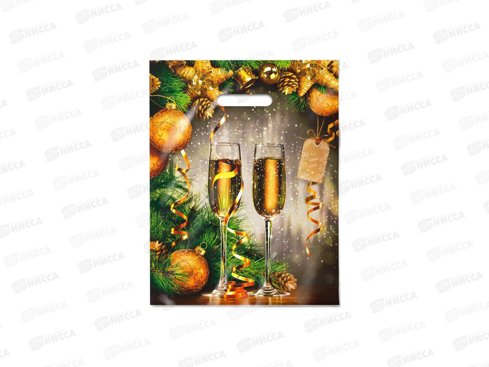 Пакет пробивной Новый Год 31*40 Звон бокалов *50/500