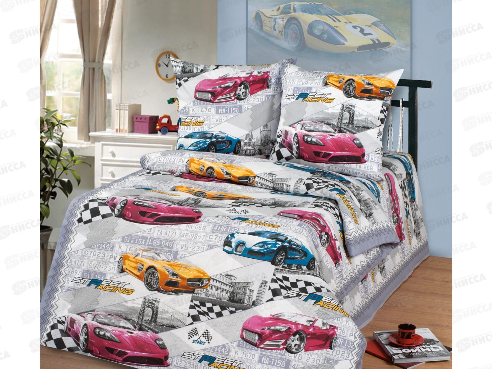 Комплект постельного белья  1.5спальный 215*150 бязь набивная ,плотность 125  Форсаж 1наволочка 70*70