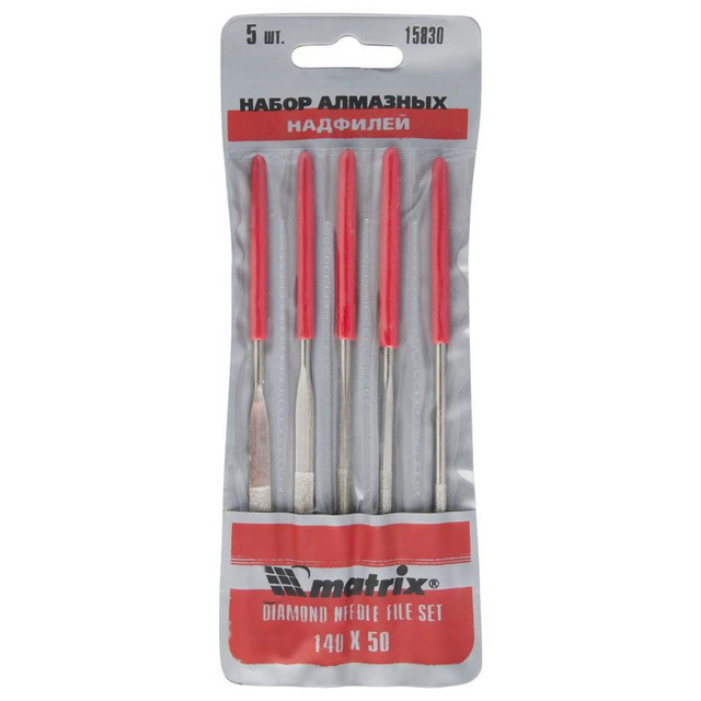 Набор надфилей алмазных  5 штук 140*50*3мм, Matrix
