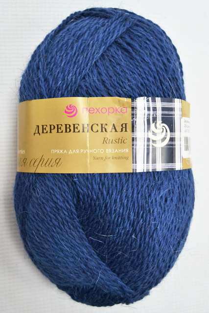 Пряжа Деревенская джинсовый шерсть100% 100гр 250м 255