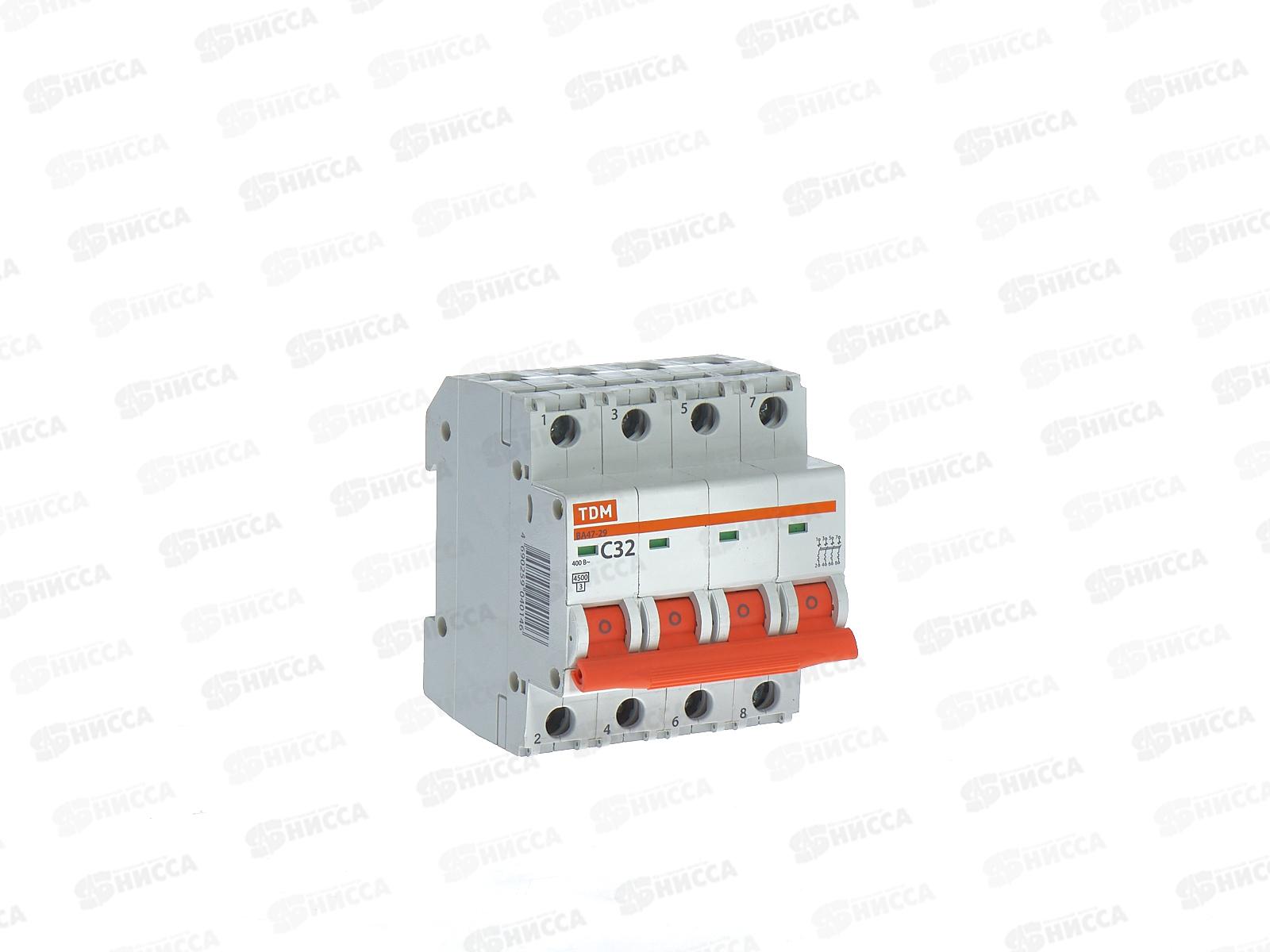 Автоматический выключатель ВА47-29 4P 32А 4,5кА C TDM, 0128 *3