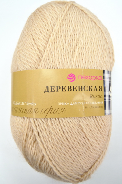 Пряжа Деревенская натуральный шерсть 100гр 250м 442