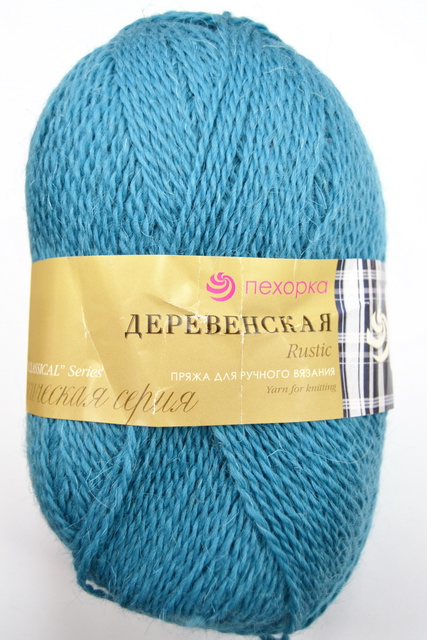 Пряжа Деревенская лагуна шерсть100% 100гр 250м 591