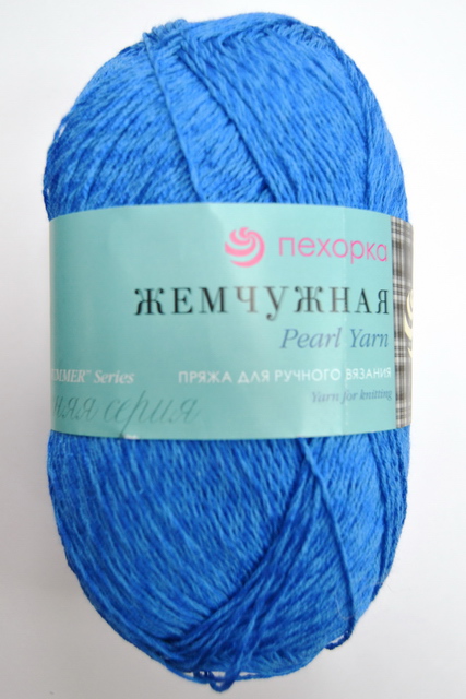 Пряжа Жемчужная василек хлопок50% вискоза50% 100гр 425м 26