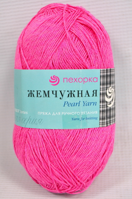 Пряжа Жемчужная малиновый хлопок50% вискоза50% 100гр 425м 439