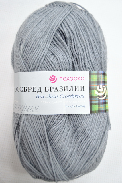 Пряжа Кроссбред Бразилии стальной мериносовая шерсть50% акрил50% 100гр 500м 174