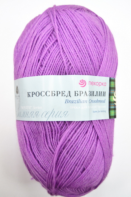 Пряжа Кроссбред Бразилии фиалка мериносовая шерсть50% акрил50% 100гр 500м 179