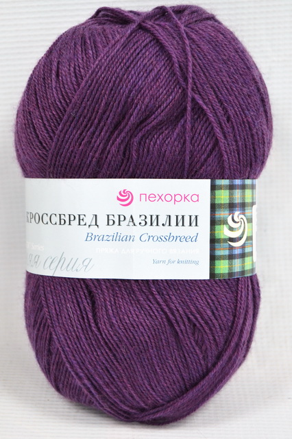 Пряжа Кроссбред Бразилии ежевика мериносовая шерсть50% акрил50% 100гр 500м 191
