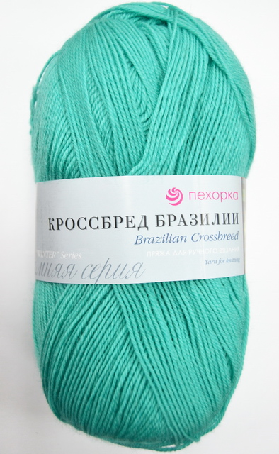 Пряжа Кроссбред Бразилии изумруд мериносовая шерсть50% акрил50% 100гр 500м 335