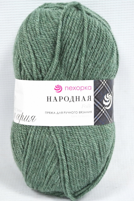 Пряжа Народная киви шерсть30% акрил объемный70% 100гр 220м 117