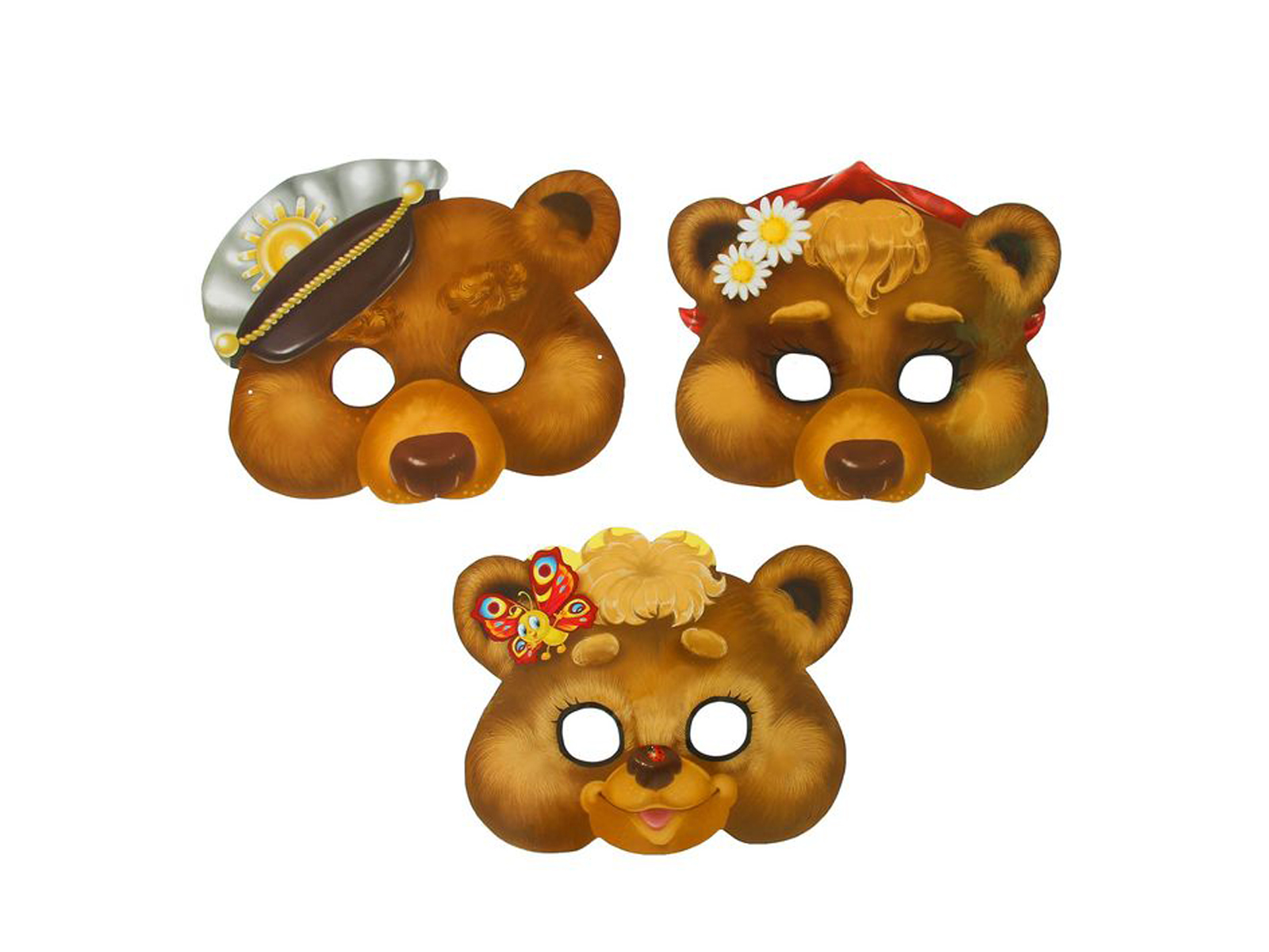 Маска карнавальная набор &quotТри медведя&quot 23,7х19,5см 1126572