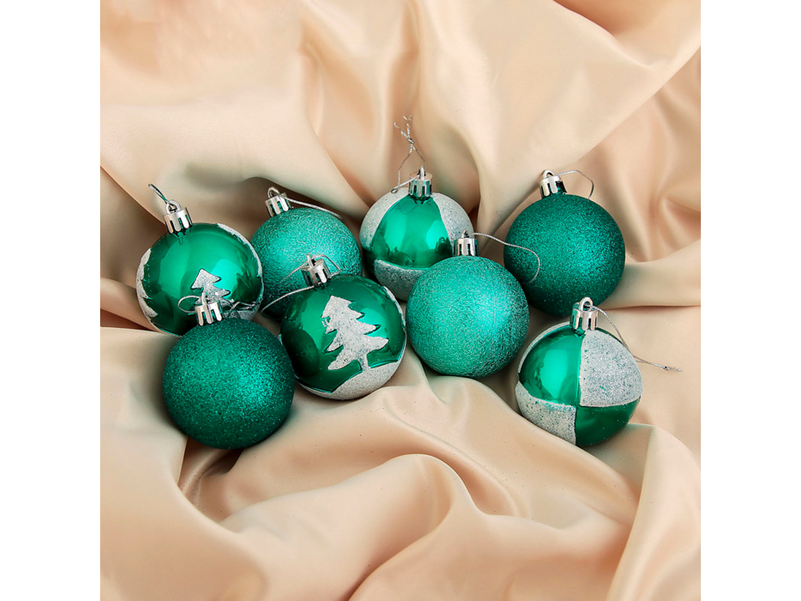 Набор шаров 24шт, 6см изумрудик 2131456