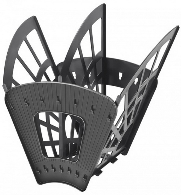 Лоток вертикальный 3 секции Эконом СТАММ 2 отделения черный, ЛТ410  *15