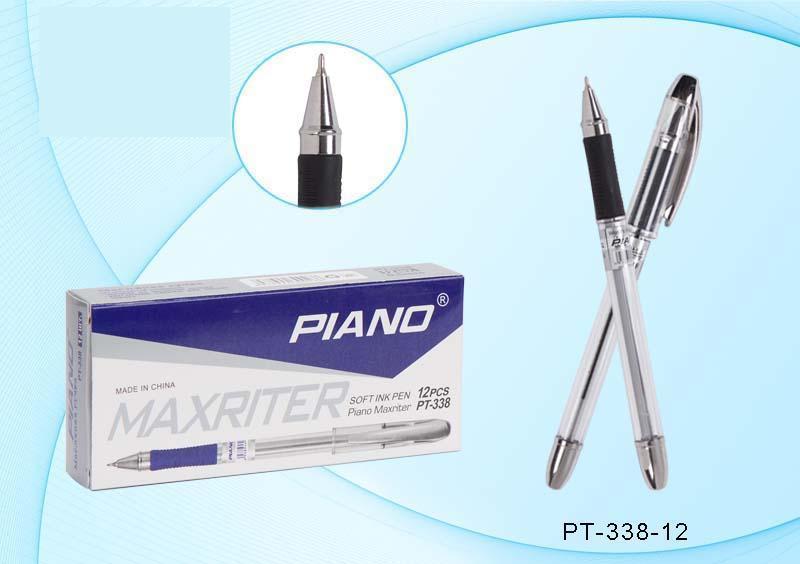 Ручка масляная PIANO Maxriter игла, черная, PT-338*12