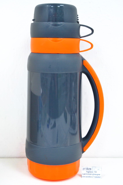 Термос 1л SATOSHI Шторм стеклянная колба 2 чашки 841-768 г