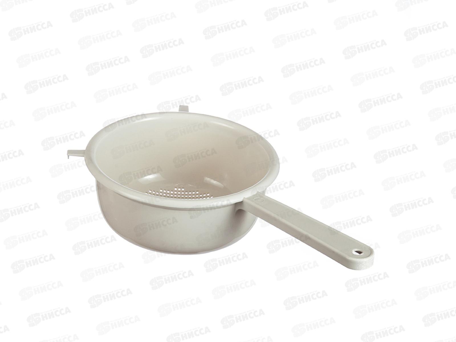 Дуршлаг Д20см с ручкой Идея Белый ротанг М1130 *26