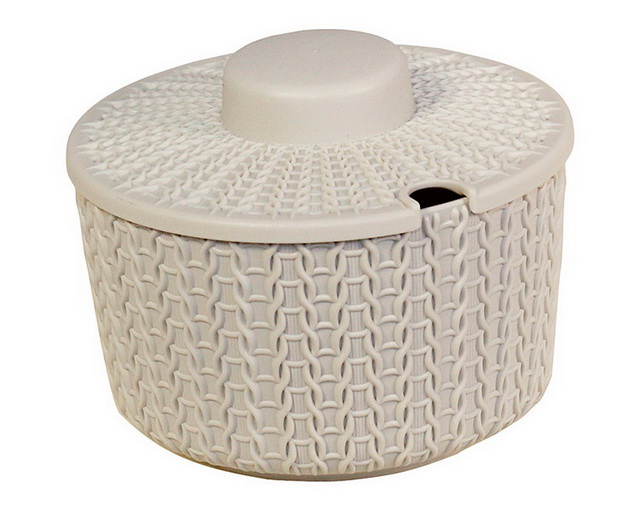Сахарница 0,45л ВЯЗАНИЕ Белый ротанг М1197 *20