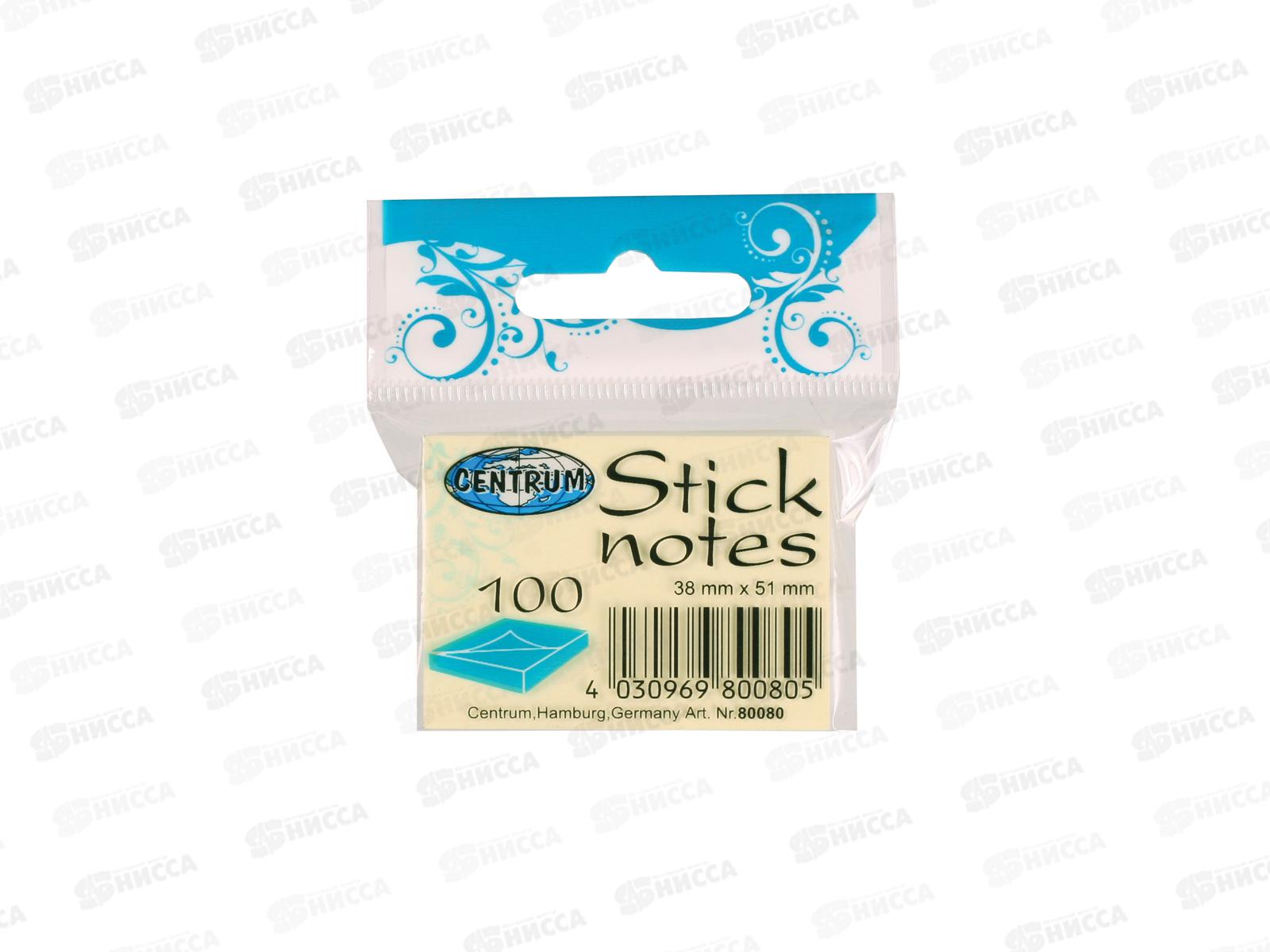Блок липкий CENTRUM 39*51мм 100л., 80080 *16