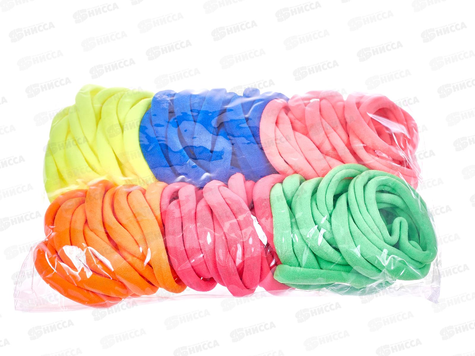 Резинка для волос 100шт цветная ткань (048721) *12  Ж