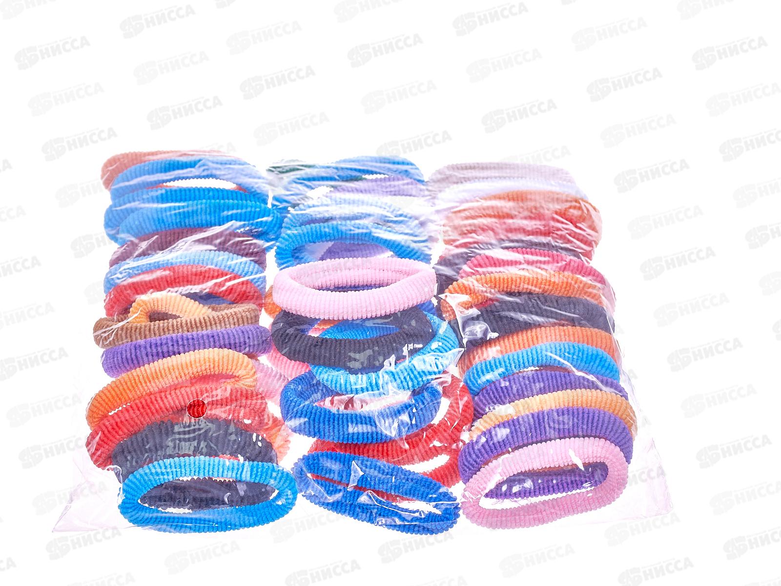 Резинка для волос 48шт цветная ткань (048722) *12  Ж