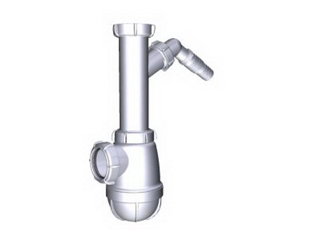 Сифон большой с отводом для стиральной машины 1 1/2&quot х 40 без выпуска *55
