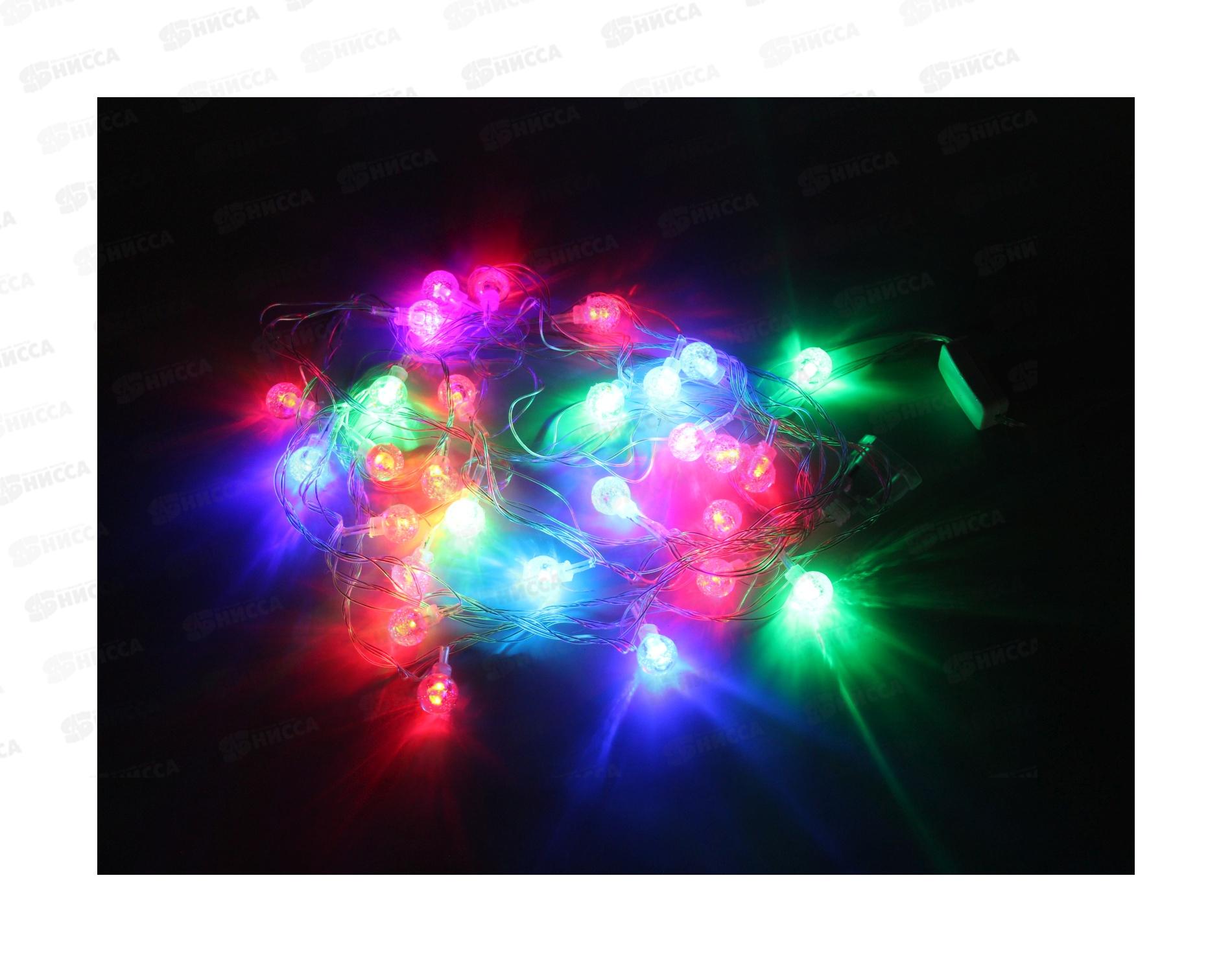 Гирлянда 5м,&quotШар ледяной&quot, 28 диодов, разноцветные, прозрачный провод, AL-8615-1 *150