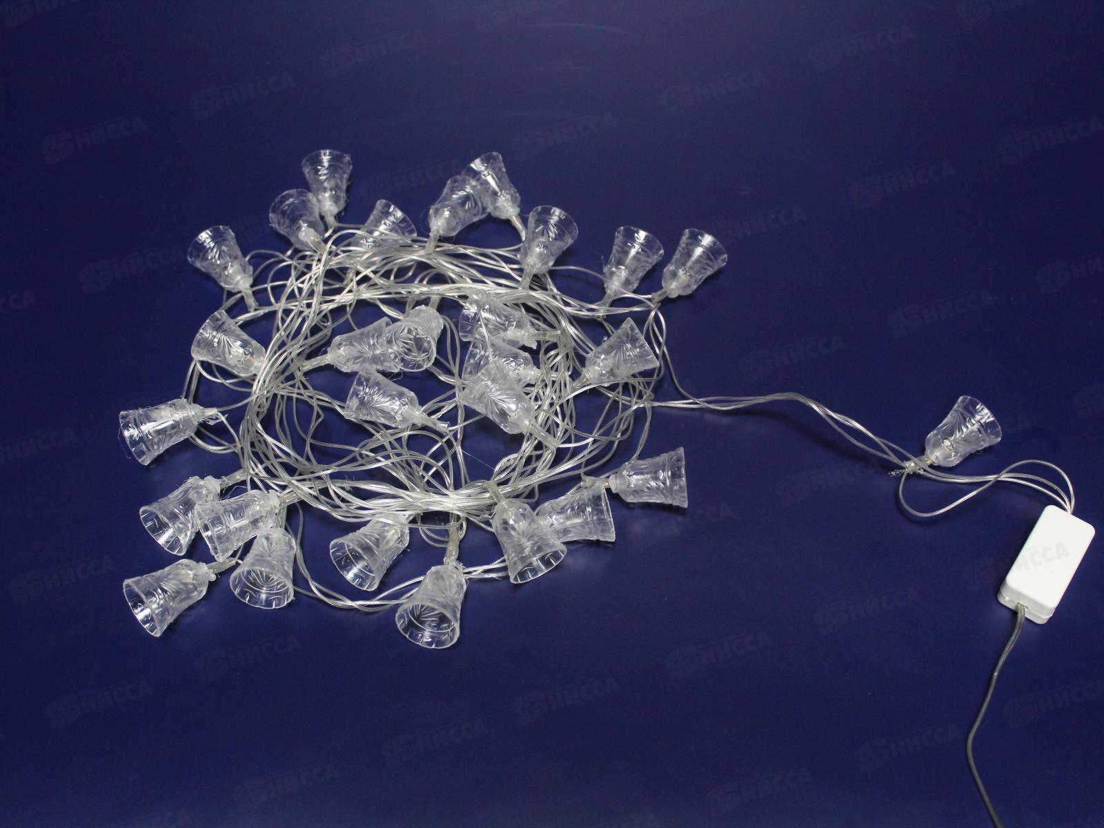 Гирлянда 4м,&quotКолокольчик&quot, 20 диодов, разноцветных, прозрачный провод, AL-8616 *150