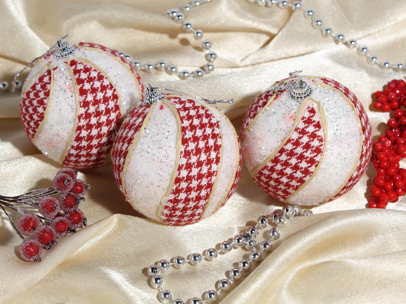 Набор елочных шаров 8см, 3 шт AL-2688 *128