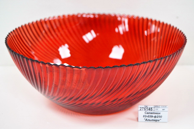 Салатник 83-039-ф250 &quotАльтера&quot прозрачный.крашенный.рубин 4840158272