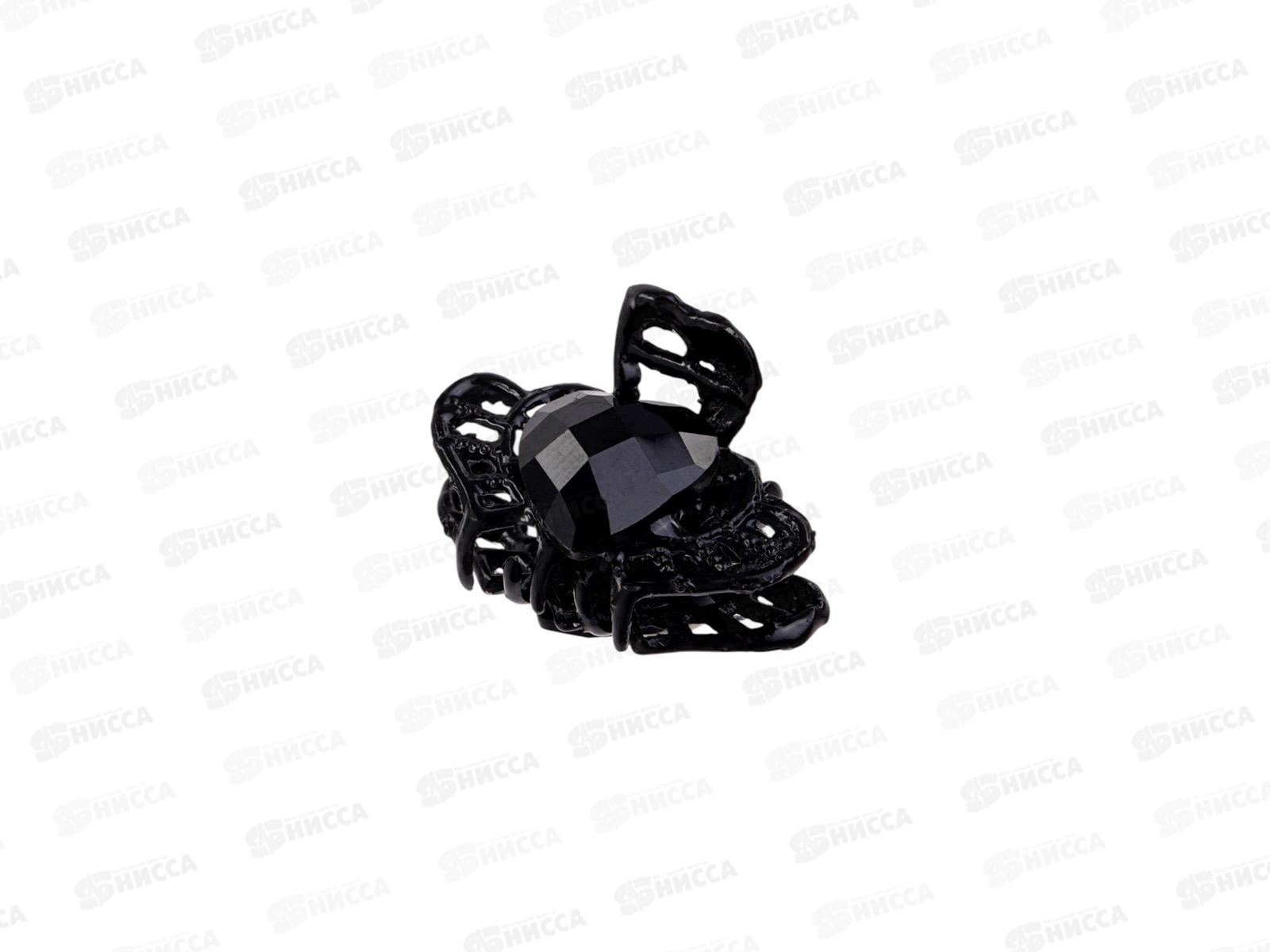 Краб  для волос &quotЧерные кружева&quot 2,5см сердечко 2975886