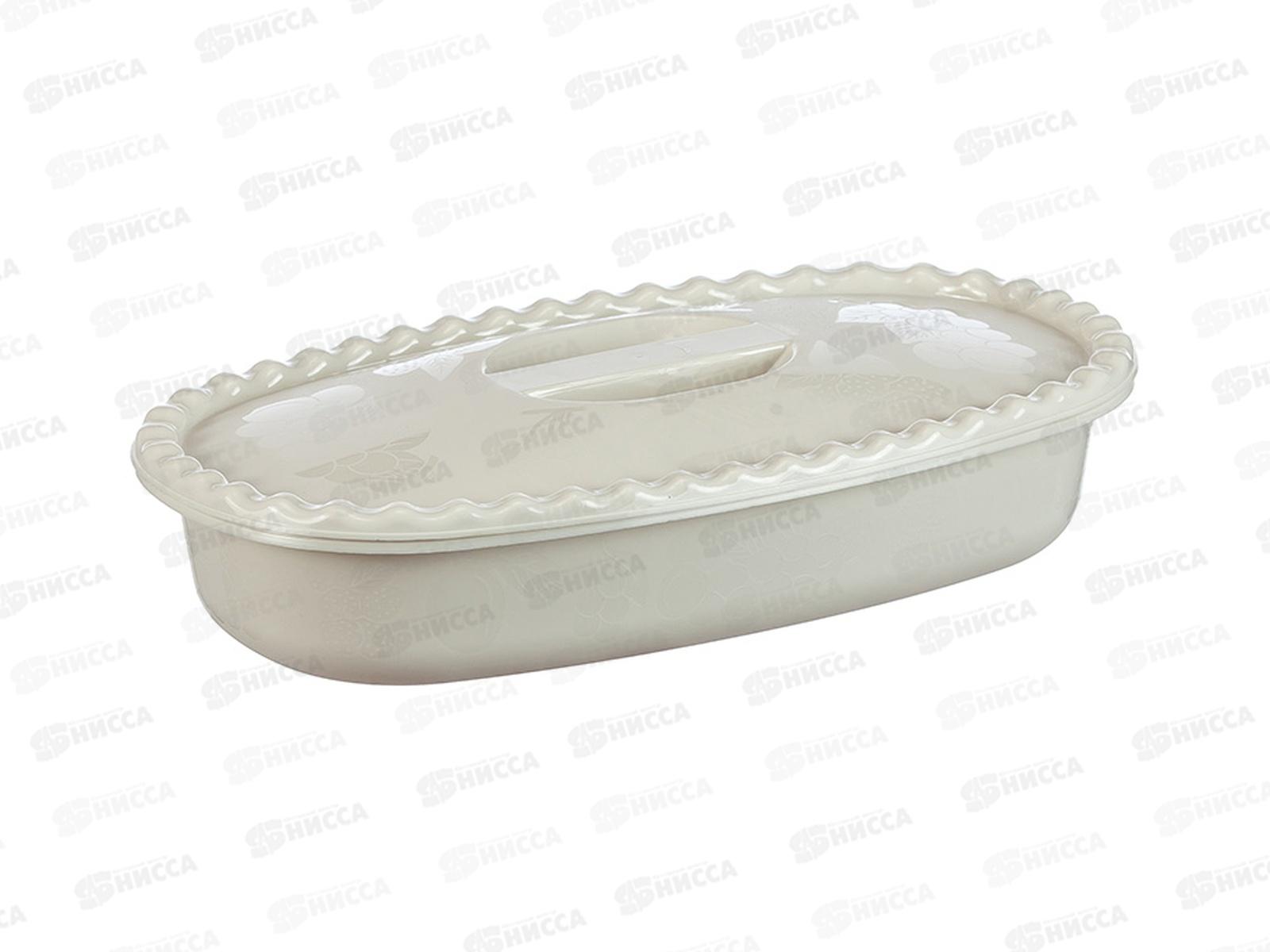 Миска 2,7л с крышкой Судок Белый ротанг М1323 *25