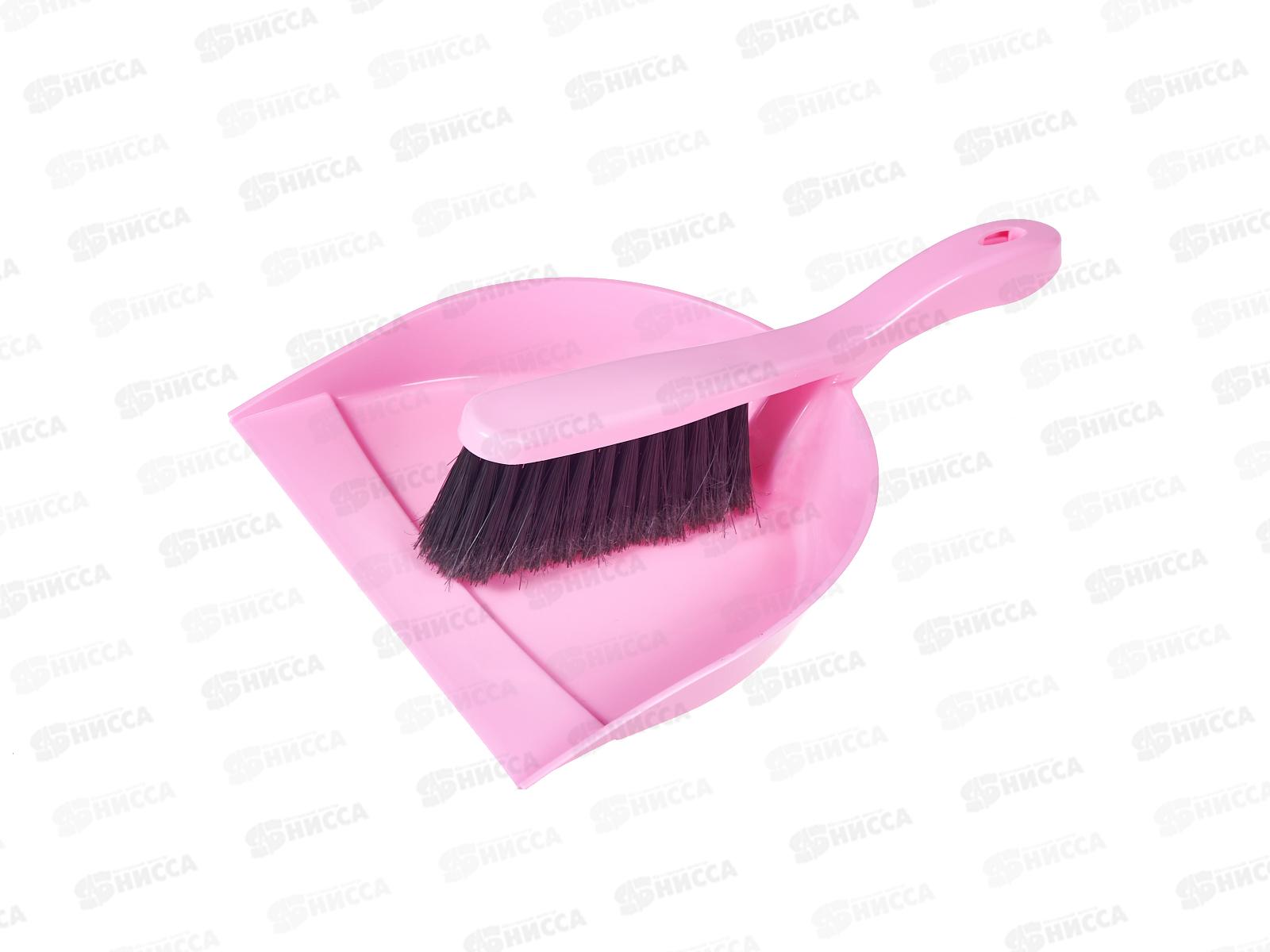Щетка-сметка с совком ИДЕАЛ Розовый М5171 *22