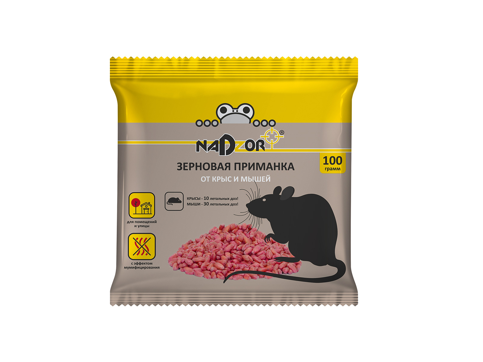 NADZOR зерновая приманка от мышей и крыс 100г  *50