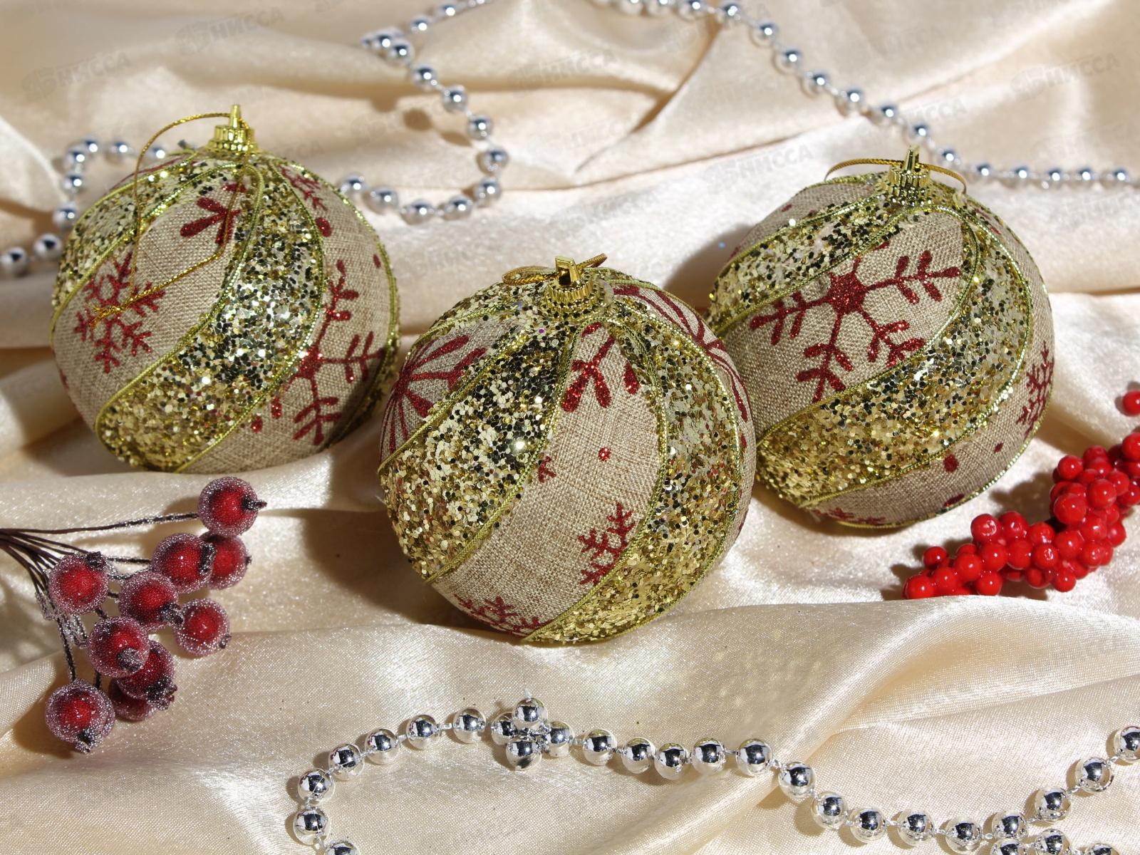 Набор елочных шаров 8см, 3 шт AL-2688-1 *128