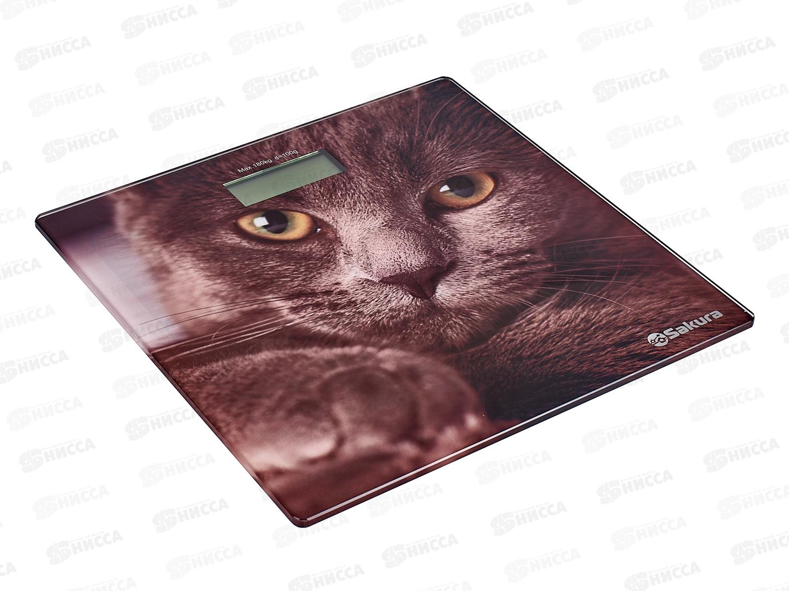 Весы напольные SA-5065CT ultraslim 180кг электронные  Кошка
