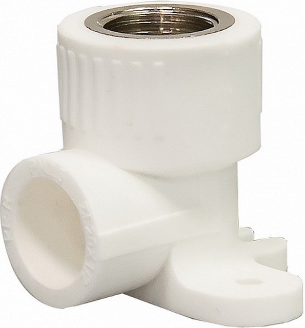 Угольник PP-R комбинированный с креплением внутренняя резьба DN20*1/2&quot полиропилен/гайка СТМ Пластмасовый *10/180