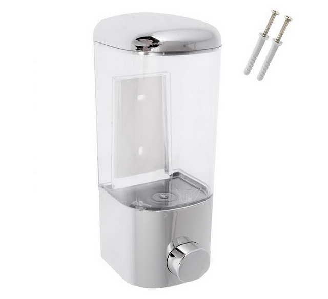 Дозатор для мыла SonWelle 500мл 8,5*20см пластик хром S05-021 г *50