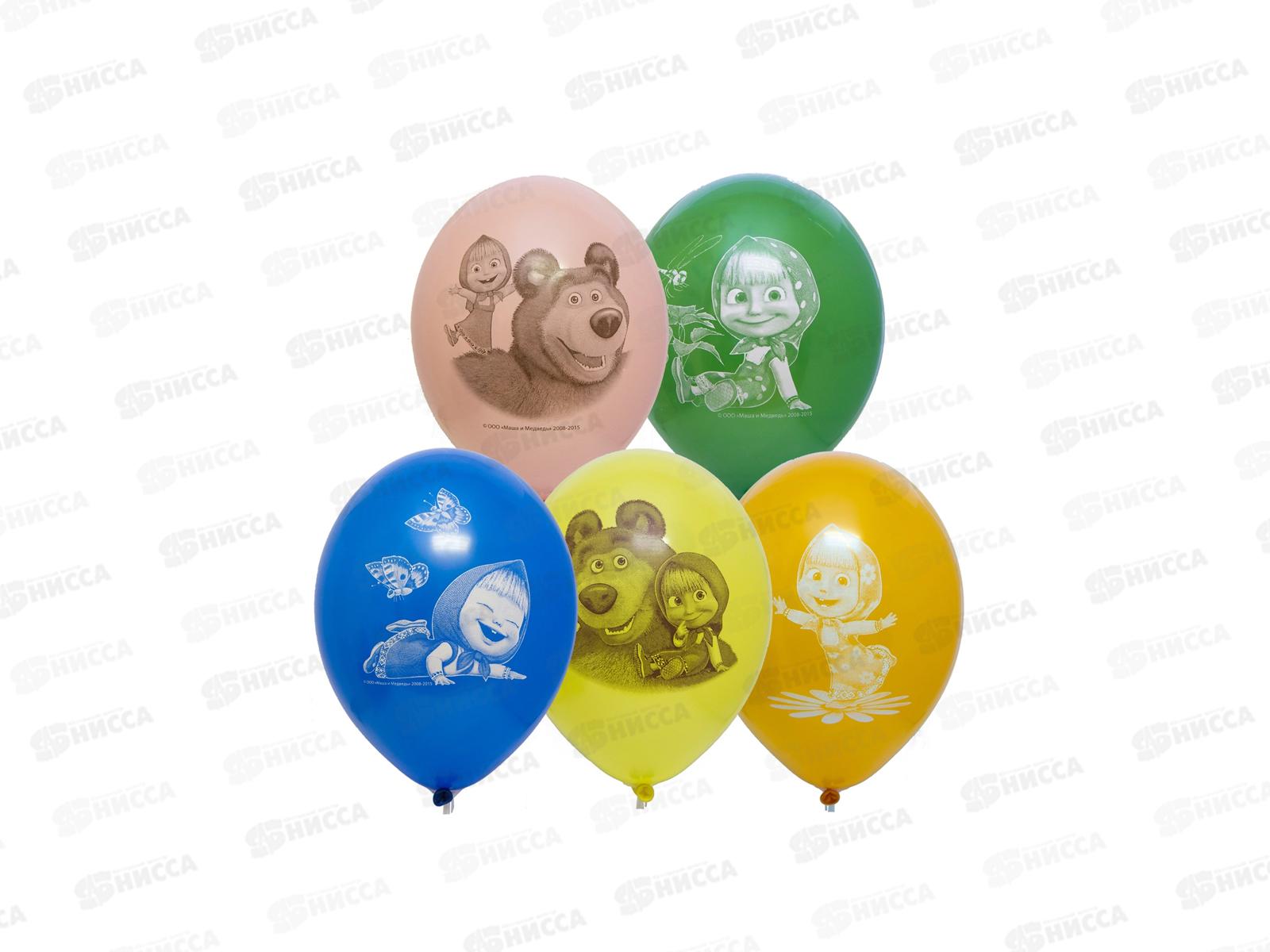 Набор шаров с рисунком Маша и Медведь 30см, 5шт, 1111-0866