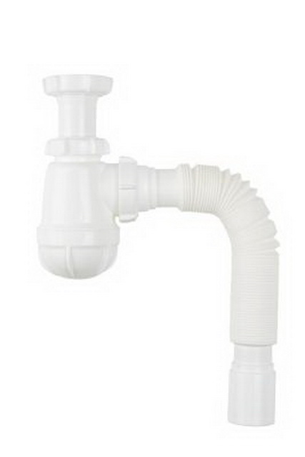 Сифон для кухни 1 1/2&quot х 40 с удлинённой горловиной с гибкой трубой 40х40/50, B0515-30 *30