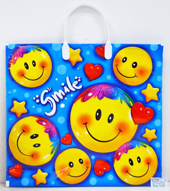 Пакет с пластиковой ручкой 37*34 Лайк 80мкр *10/100