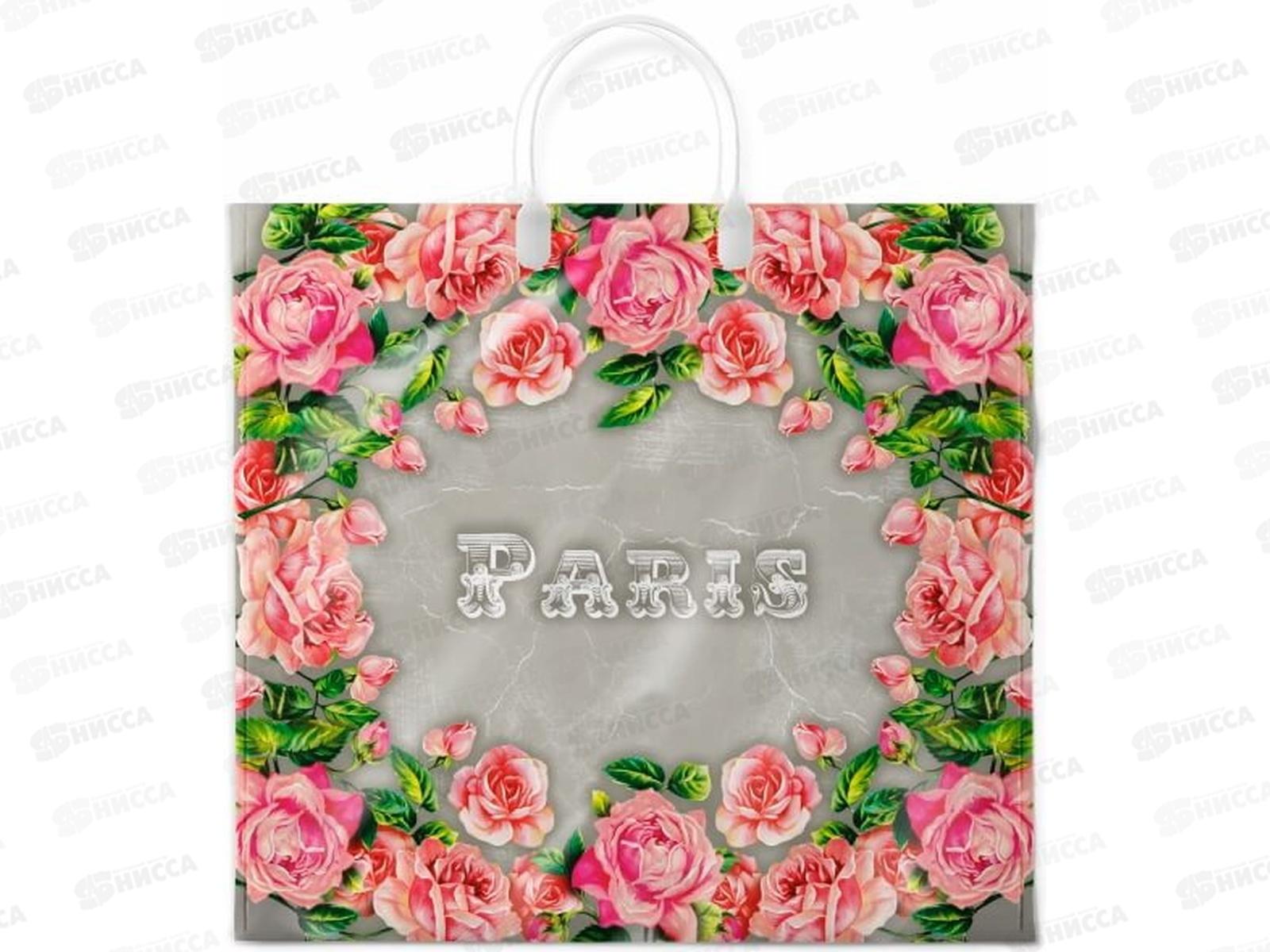 Пакет с пластиковой ручкой 37*34 Сады Парижа 80мкр *10/100