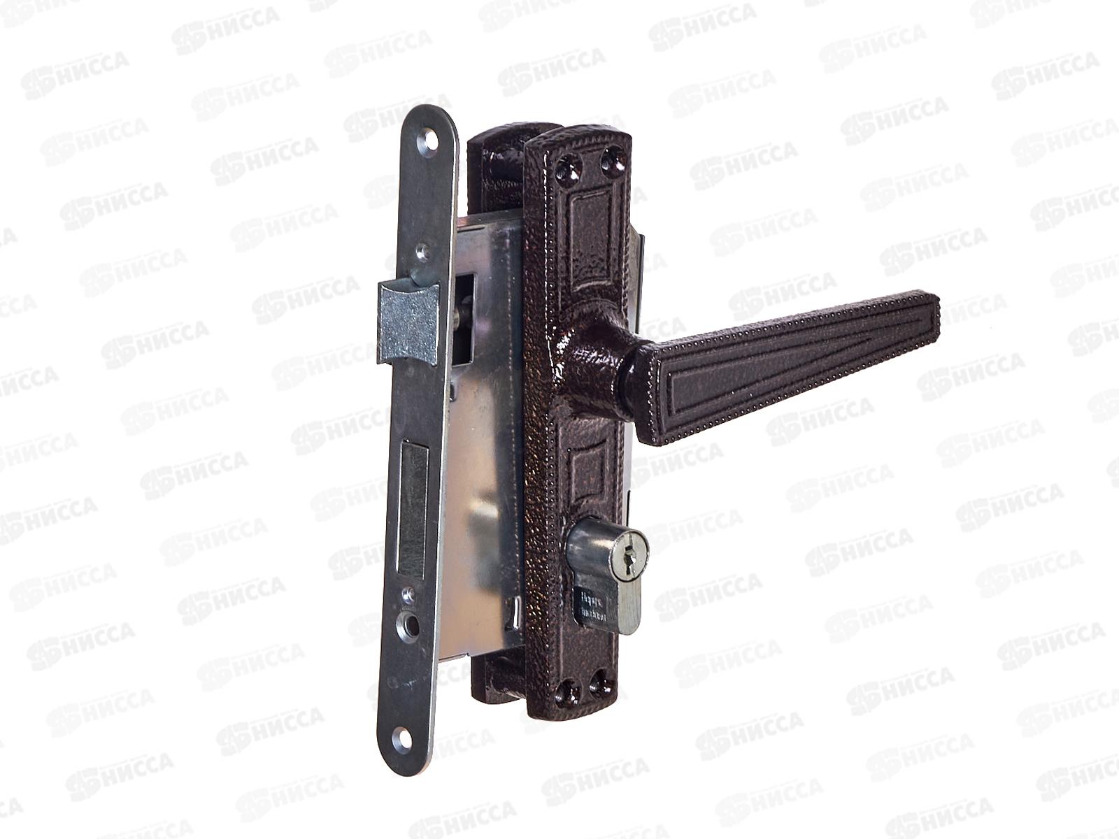 Замок врезной 3В7 01 цилиндрический 2ключа медь Омега *10